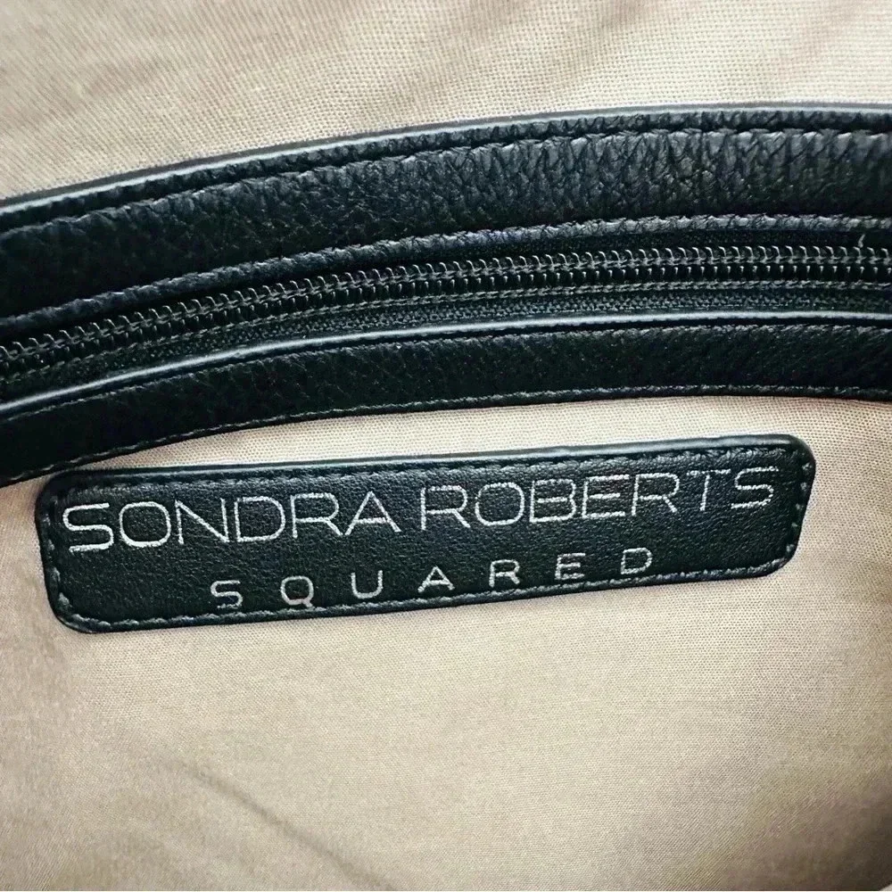 NWOT Sondra Roberts Leather Squared Hobo Bag With Tassel